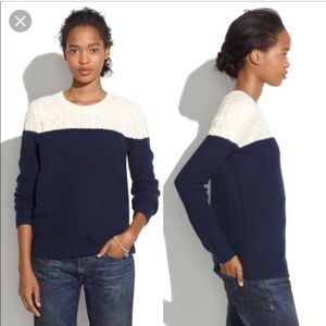 Madewell Colorblock Waffle Knit Sweater - M